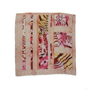 LJ Salmon Art Silk Scarf 21.5"/ 21” EC